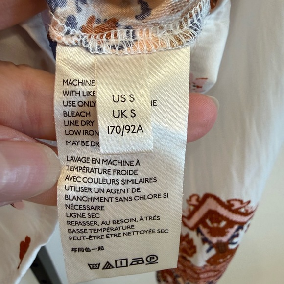 Free People Floral Tie Font Balloon Sleeves Boho Blouse Small Office Indie Hippi - Picture 9 of 11